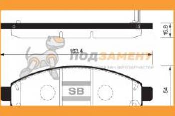 Колодки тормозные передние (4шт.) SANGSIN Nissan Navara 2 D40 дорестайлинг (2004-2010)