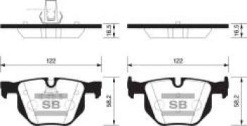 Колодки тормозные задние (4шт.) SANGSIN  3 серия  E90, 5 серия  E60