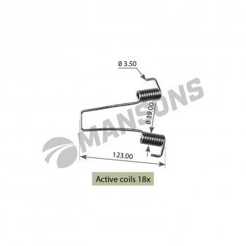 90 р. Пружина BPW полуприцепа колодок стяжная (117х19.3.6) MANSONS (spr0025). Увеличить фотографию 1