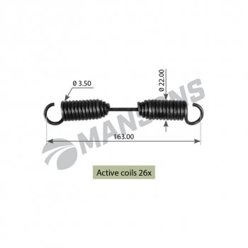 65 р. Пружина BPW колодки тормозной стяжная (3.50х22х163) MANSONS (spr0026). Увеличить фотографию 1