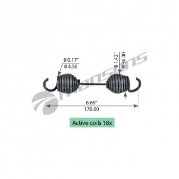 151 р. Пружина ROR колодки тормозной стяжная (165x36x4.5) MANSONS (spr0041). Увеличить фотографию 1