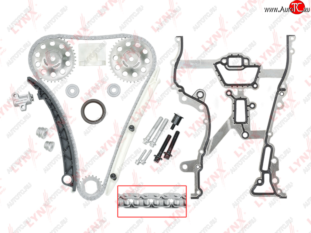 9 849 р. Комплект цепи ГРМ OPEL Astra H (1.4) (цепь+башмак+2 успок+натяж+3 звез+прокл кр ГРМ+сальник) LYNX (tk0010)