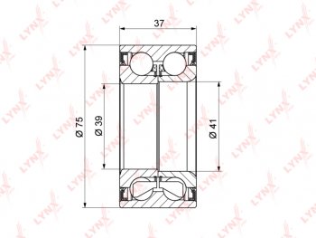 2 399 р. Подшипник ступицы VW Passat (00-) AUDI 80,90,100,A6 (97-) передней LYNX (wb1056). Увеличить фотографию 1