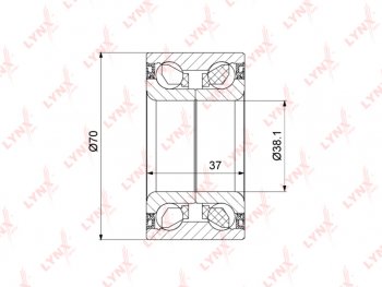 1 999 р. Подшипник ступицы HYUNDAI Accent (06-),Getz KIA Rio (05-),Picanto передней LYNX (wb1451). Увеличить фотографию 1