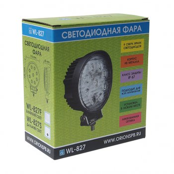 1 119 р. Фара рабочего света круглая 115х130x45мм 27W 9LED (дальний свет) ВЫМПЕЛ (wl-827s). Увеличить фотографию 3