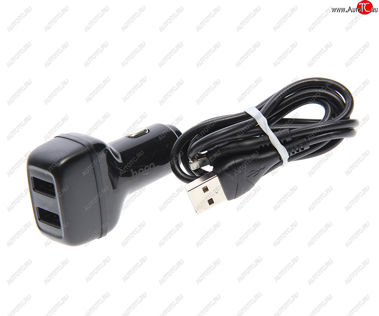 559 р. Устройство зарядное в прикуриватель 2USB 12V 2.4A кабель iPhone (5-) HOCO HOCO z36 black (z36 black)