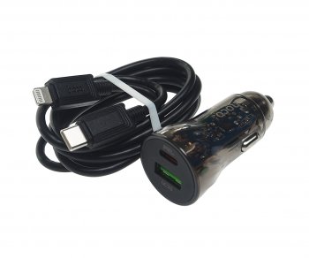 559 р. Устройство зарядное в прикуриватель 1USB + 1 Type C 12V HOCO (z47a black). Увеличить фотографию 1