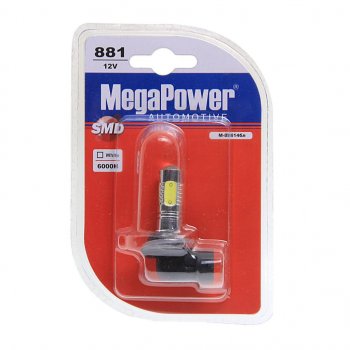 479 р. Лампа светодиодная 12V H27W2 PGJ13 6000K 5 светодиодов блистер (1шт.) MEGAPOWER (80614бл). Увеличить фотографию 1