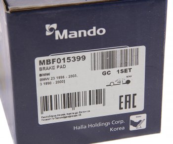 1 849 р. Колодки тормозные BMW E32,E34,E36,Z3 (-03) задние (4шт.) MANDO MANDO mbf015399 (mbf015399). Увеличить фотографию 3