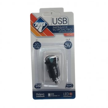 286 р. Устройство зарядное в прикуриватель 1USB + 1Type C 12-24V с вольтметром NOVA BRIGHT (48045). Увеличить фотографию 1