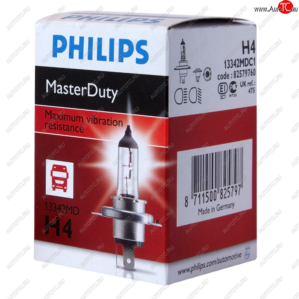 479 р. Лампа 24V H4 7570W P43t-38 Master Duty PHILIPS (13342mdc1)