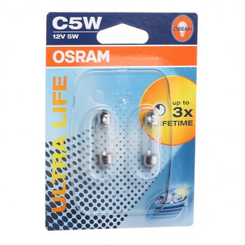 239 р. Лампа 12V C5W SV8.5-8 блистер (2шт.) Ultra Life OSRAM (6418ult-02b). Увеличить фотографию 1