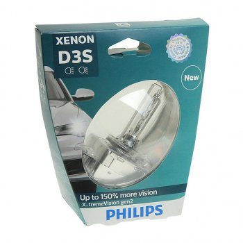 13 999 р. Лампа ксеноновая D3S 35W +150% PK32d-5 4800K блистер (1шт.) Xenon X-Treme Vision Gen2 PHILIPS (42403xv2s1). Увеличить фотографию 1