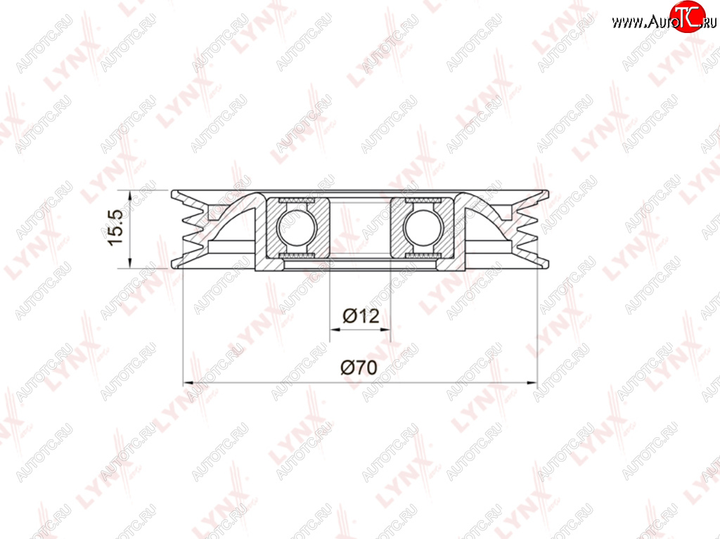 1 069 р. Ролик приводного ремня NISSAN Micra (02-10) натяжителя кондиционера LYNX (pb5040)