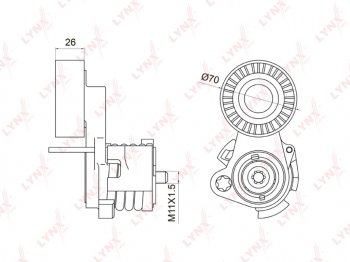 3 299 р. Натяжитель приводного ремня BMW 1 (E81,E87,E88),3 (E90,E91,E92,E93) LYNX (pt3009). Увеличить фотографию 2