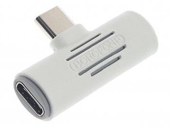 277 р. Переходник USB Type C на jack 3.5 + зарядка белый BOROFONE (bv8 white). Увеличить фотографию 1