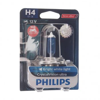 1 089 р. Лампа 12V H4 60/55W P43t-38 блистер (1шт.) Crystal Vision Ultra PHILIPS PHILIPS 12342cvubw (12342cvubw). Увеличить фотографию 1