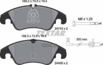 Колодки тормозные передние (4шт.) TEXTAR Audi A5 8T дорестайлинг, лифтбэк (2007-2011)