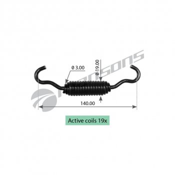 40 р. Пружина ROR полуприцепа колодок стяжная (142х19х5.0) MANSONS MANSONS spr008 (spr008). Увеличить фотографию 1