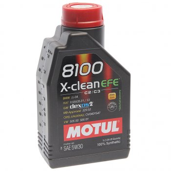 1 469 р. Масло моторное 8100 X-CLEAN EFE 5W30 синт.1л MOTUL (111687). Увеличить фотографию 1