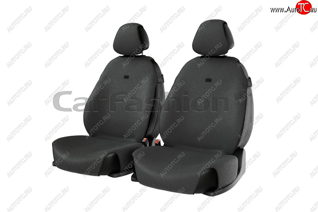 969 р. Универсальные чехлы сидений (майка, 4 предм., полтэстер) Forum Front CARFASHION Honda Spike (2006-2024) (темно-серые)