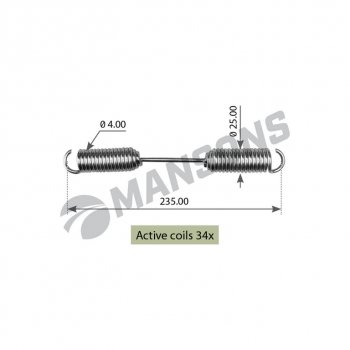 105 р. Пружина BPW колодки тормозной (236x24.5x4) MANSONS (300.062). Увеличить фотографию 1