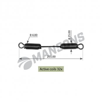 145 р. Пружина BPW колодки тормозной стяжная (275x24x4.25) MANSONS (spr003). Увеличить фотографию 1