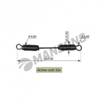 145 р. Пружина BPW полуприцепа колодок стяжная (260х24х4.0) MANSONS (300.061). Увеличить фотографию 1
