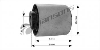 679 р. Сайлентблок MAN TGA,TGS,TGX стабилизатора кабины (16х6480х60) MANSONS (400.554). Увеличить фотографию 1