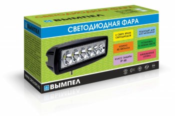 1 019 р. Фара светодиодная 10-30V 18W 165х80х55мм дальний свет ВЫМПЕЛ (5180). Увеличить фотографию 2