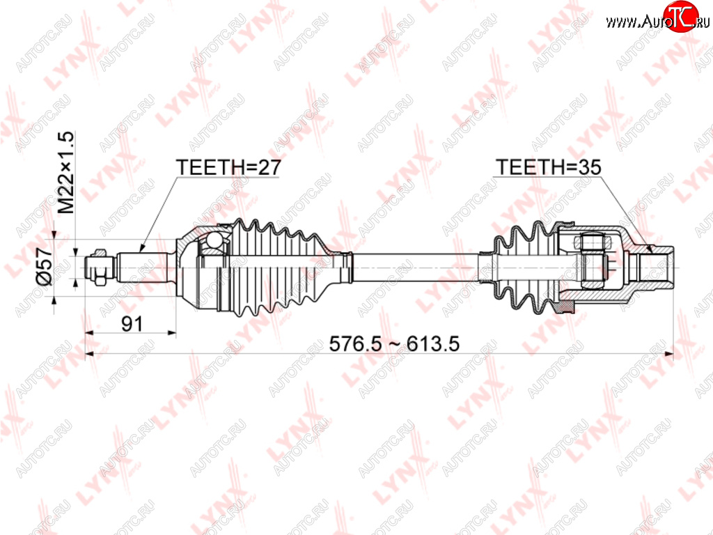 9 599 р. Привод FORD Mondeo (00-07) колеса переднего правый LYNX (cd1049)