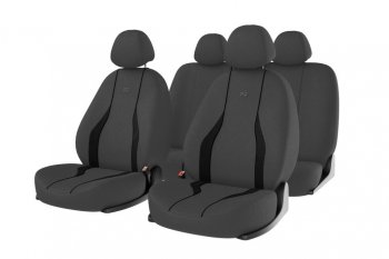 1 699 р. Универсальные чехлы сидений (майка, 11 предм., полиэстер)Neon CARFASHION  Volkswagen Golf Plus 5 (2004-2009) (серо-черные). Увеличить фотографию 1