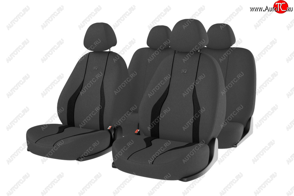 1 699 р. Универсальные чехлы сидений (майка, 11 предм., полиэстер)Neon CARFASHION  Acura CSX FD седан (2005-2011) (серо-черные)