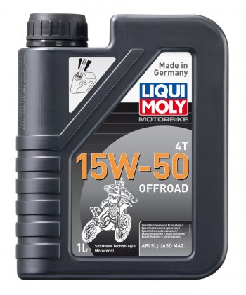 1 699 р. Масло моторное для 4-х тактных двигателей MOTORBIKE 4T OFFROAD 15W50 синт.1л LIQUI MOLY (3057). Увеличить фотографию 1