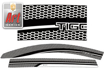 2 059 р. Дефлектора окон CA-Plastic  Chery Tiggo 7 Pro Max  T1E (2022-2024) (Серия Art черная). Увеличить фотографию 1