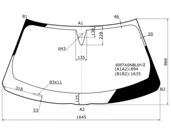 7 999 р. Стекло лобовое (Датчик дождя Молдинг) Infiniti FX35 08-12  FX30d 10-12  FX37 08-13  FX50 08-13 (6057AGNBLMVZ). Увеличить фотографию 1