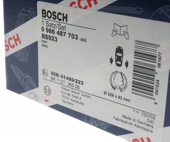 2 679 р. Колодки тормозные OPEL Corsa D (06-) FIAT Grande Punto (05-) задние барабанные (4шт.) BOSCH BOSCH 0986487703 (0986487703). Увеличить фотографию 4