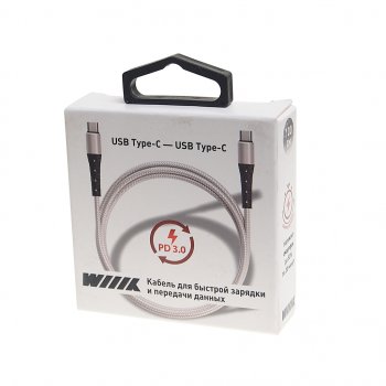 419 р. Кабель USB Type C-USB Type C 1м WIIIX (cb-712tc-tc(1.0)-chp-w). Увеличить фотографию 2