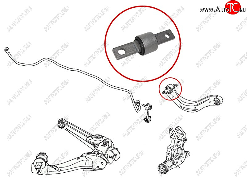 689 р. Сайлентблок заднего верхнего поперечного рычага (косточка) HONDA CIVIC 06-15 (ST-52390-SNA-A00-B1)