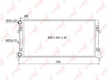 8 449 р. Радиатор VW Polo Sedan AUDI A1 (11-14) SEAT Ibiza охлаждения двигателя LYNX (rm1114). Увеличить фотографию 3