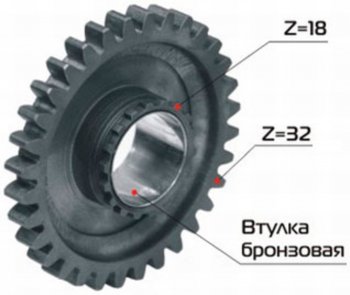 4 999 р. Шестерня КПП МТЗ вала 1-ой передачи и заднего хода Z=32 в сборе РУП МЗШ (70-1701224). Увеличить фотографию 1