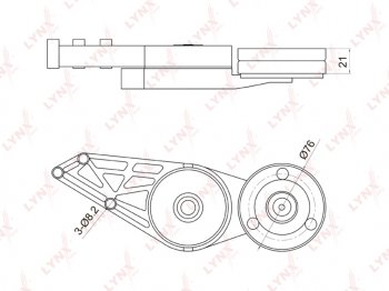 3 599 р. Ролик приводного ремня VW Passat AUDI A4,A6 натяжителя LYNX (pt3002). Увеличить фотографию 2