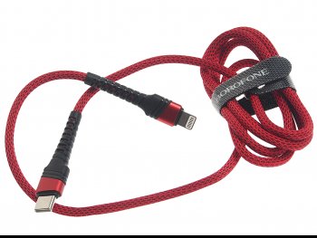 439 р. Кабель iPhone (5-)-USB Type C 1м красный BOROFONE (bu21 red). Увеличить фотографию 1