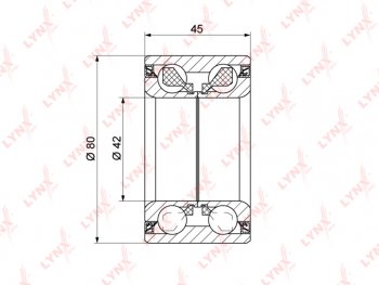 2 399 р. Подшипник ступицы MAZDA 6 (02-),626 передней LYNX (wb1351). Увеличить фотографию 1