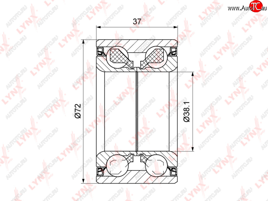 3 799 р. Подшипник ступицы KIA Rio (11-) передней LYNX (wb1541)