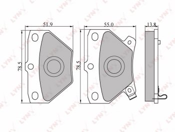 999 р. Колодки тормозные TOYOTA Yaris,Celica,Corolla задние (99-) (4шт.) LYNX (bd7538). Увеличить фотографию 1