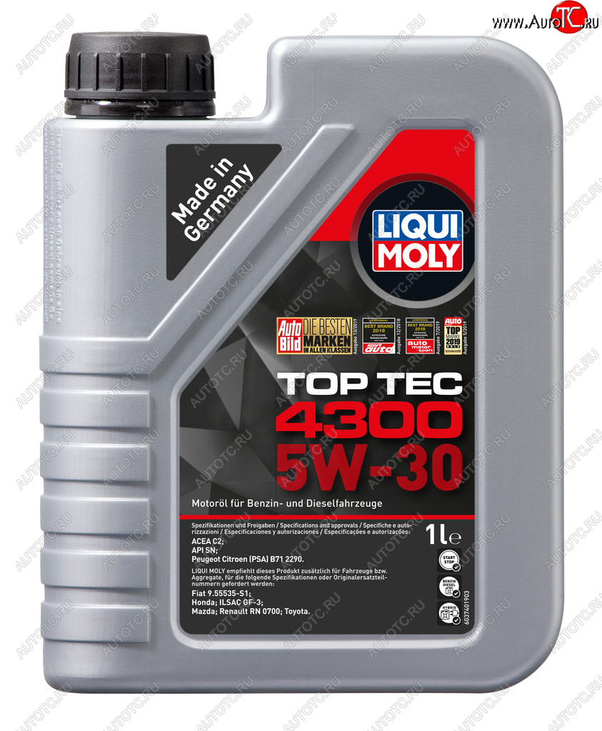 1 899 р. Масло моторное TOP TEC 4300 5W30 синт.1л LIQUI MOLY (2323)