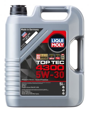 8 449 р. Масло моторное TOP TEC 4300 5W30 синт.5л LIQUI MOLY (2324). Увеличить фотографию 1