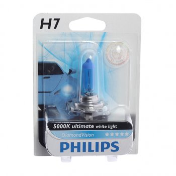 1 659 р. Лампа 12V H7 55W PX26d 5000K блистер (1шт.) Diamond Vision PHILIPS (12972dvb1). Увеличить фотографию 1