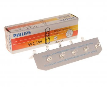 70 р. Лампа 12V W2.3W W2x4.6d PHILIPS (12061cp). Увеличить фотографию 1